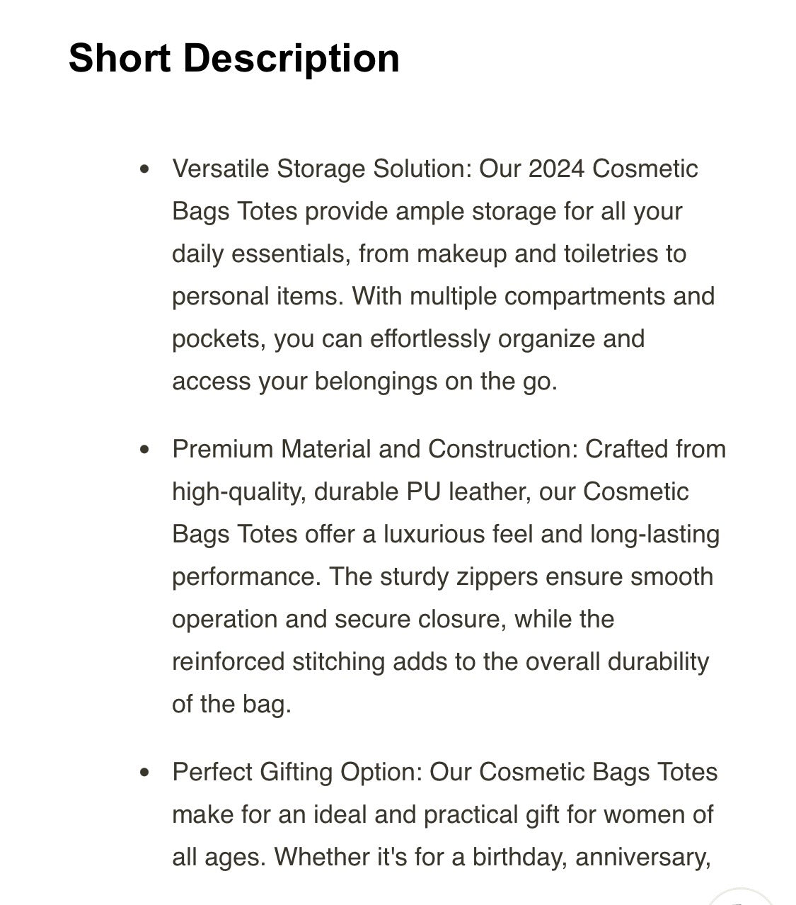 CC cosmetic bag